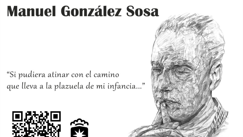 Un código QR y un retrato de Geño Aguiar, en el centenario de Manuel González Sosa