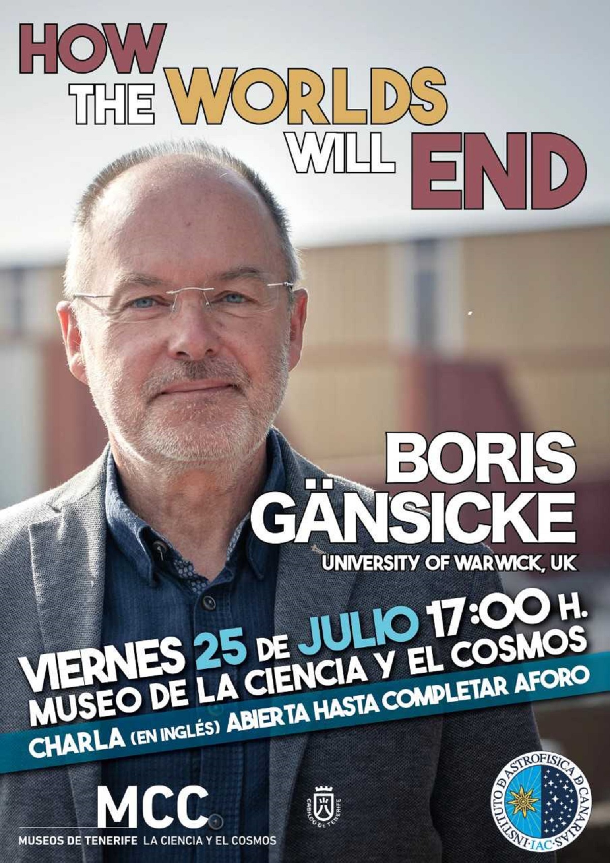 El MCC desvela los grandes interrogantes del cosmos en la charla ‘How the worlds will end’ (‘Cómo acabarán los mundos’)
