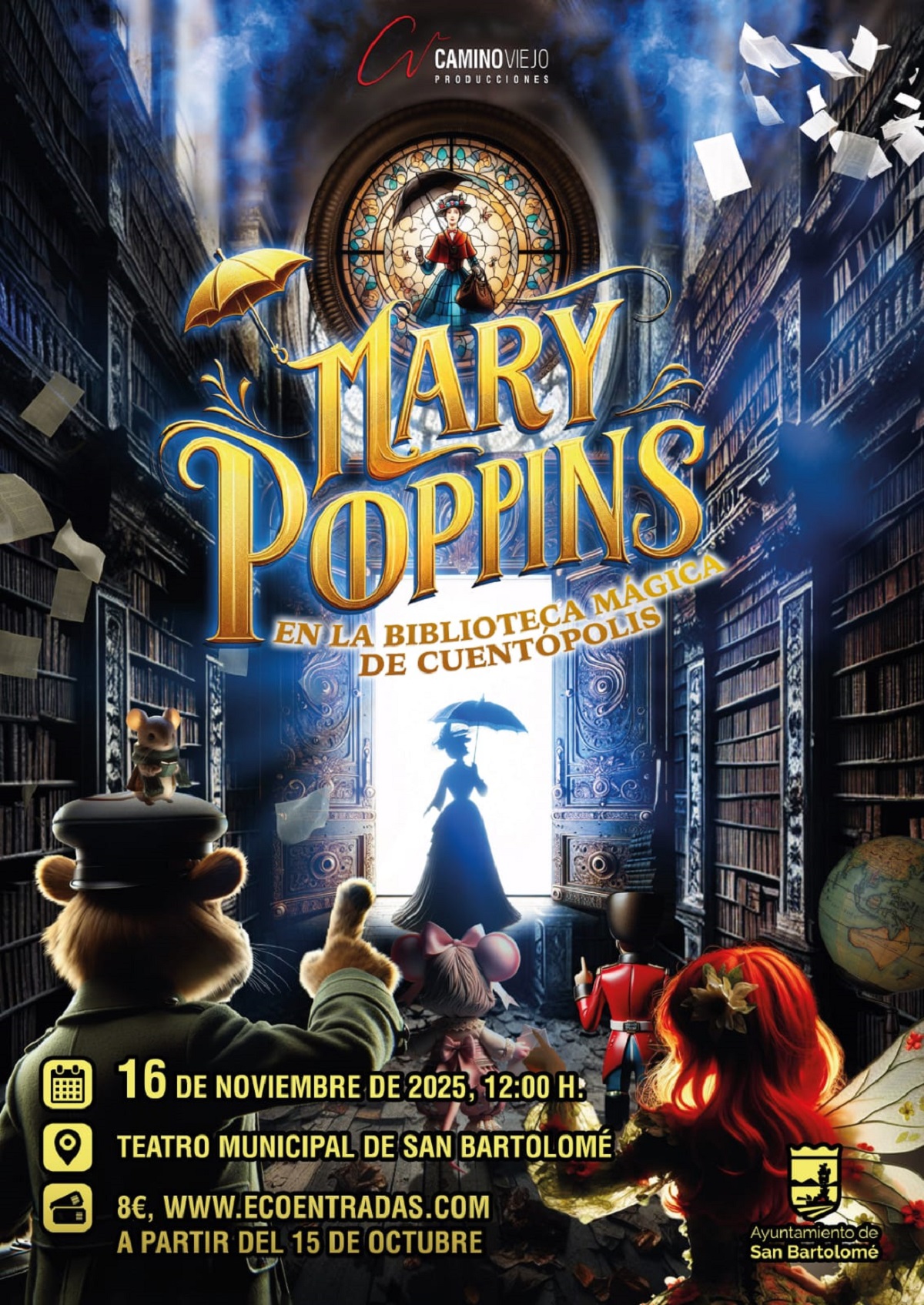 Mary Poppins llega al Teatro Municipal de San Bartolomé para apoyar a la infancia más vulnerable