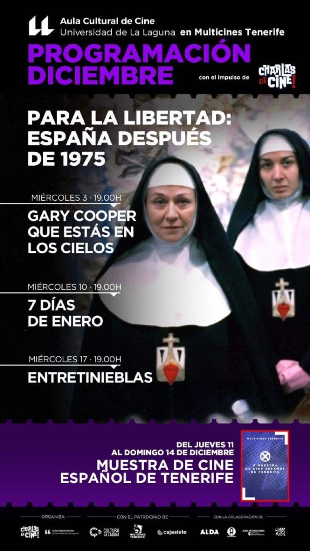 El Aula de Cine de la ULL presenta un ciclo con tres películas clave de la Transición Española