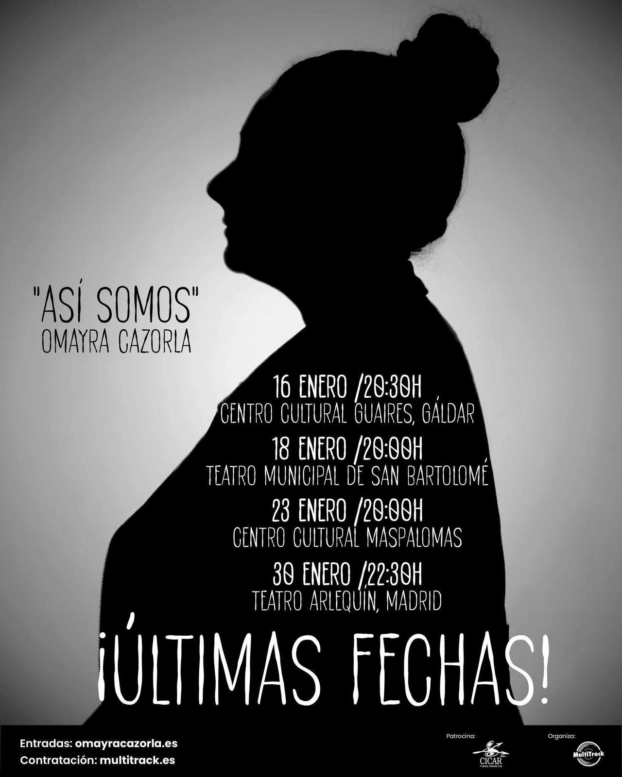 Omayra Cazorla inicia 2026 sobre los escenarios con el cierre de su gira Así somos