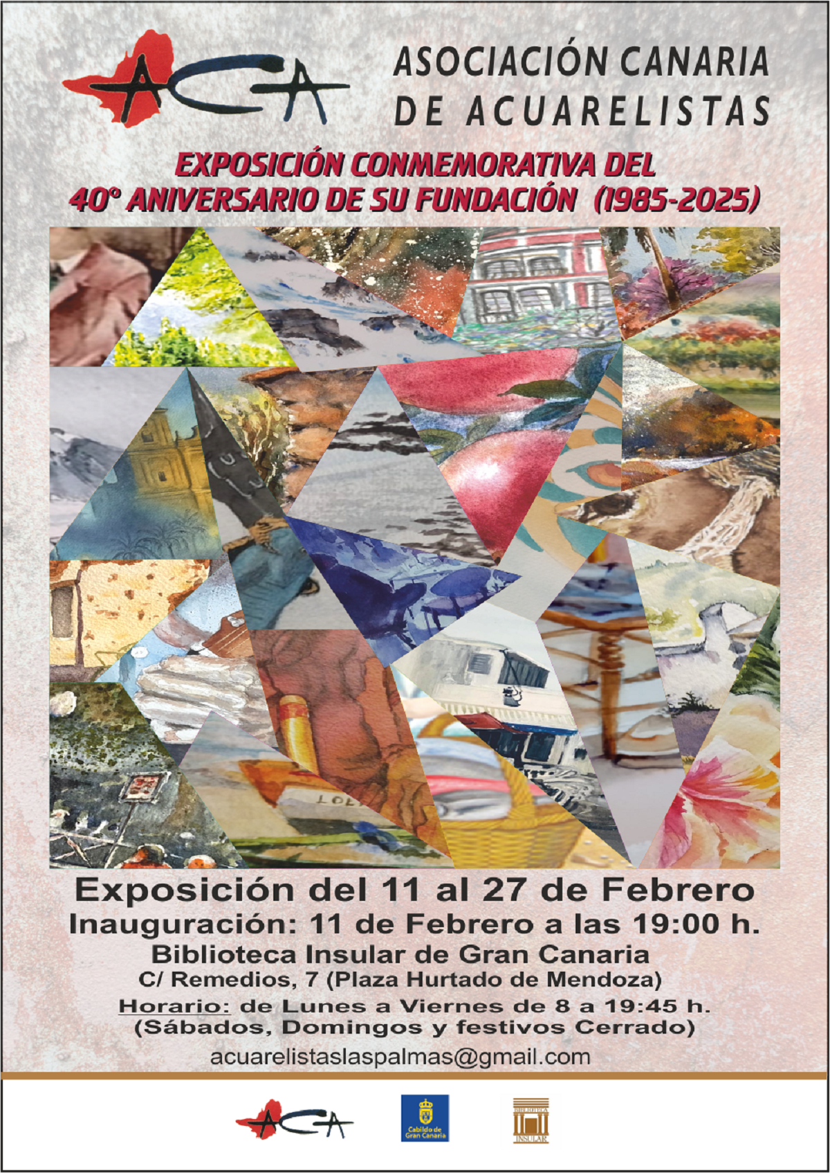 La Asociación Canaria de Acuarelistas inaugura una exposición en la Biblioteca Insular