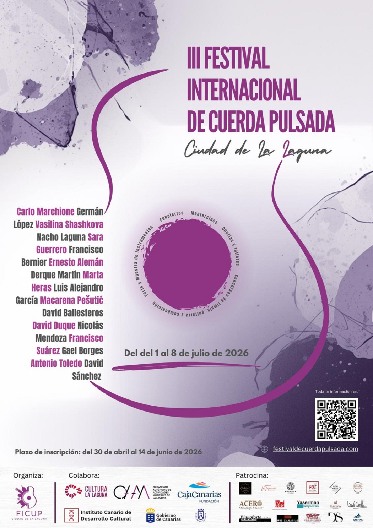 El Festival Internacional de Cuerda Pulsada abre la inscripción para las masterclass, talleres y concursos que tendrán lugar en el marco de su tercera edición