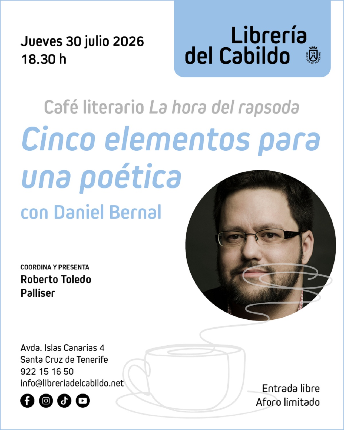La Librería del Cabildo invita a descubrir la mirada poética de Daniel Bernal