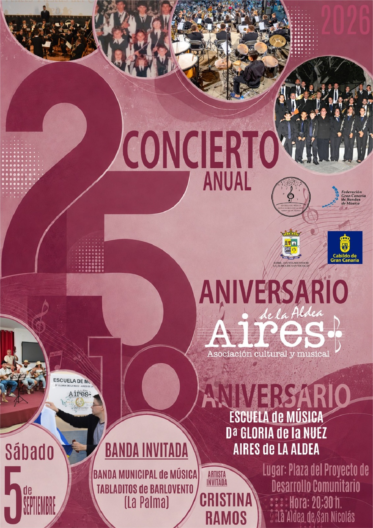 La Aldea de San Nicolás celebra el 25º aniversario de Aires de La Aldea con un concierto especial
