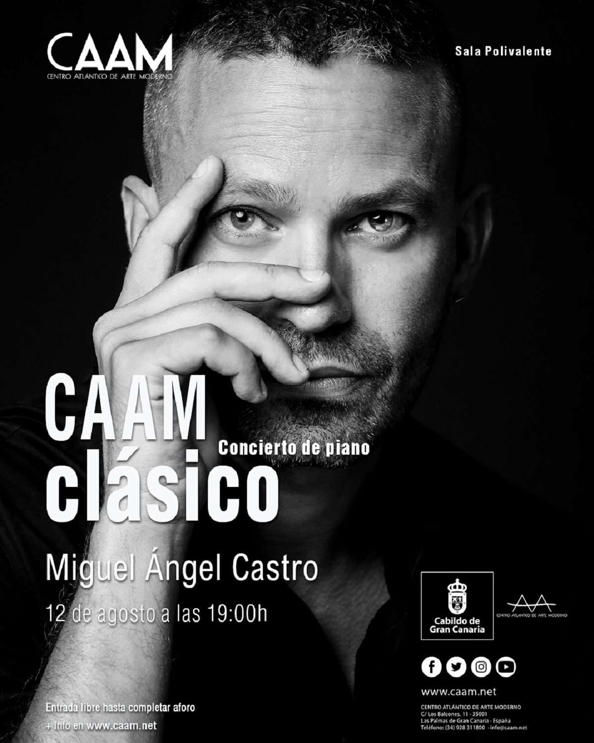 El CAAM abre el programa de conciertos de música clásica con el excepcional pianista canario Miguel Ángel Castro