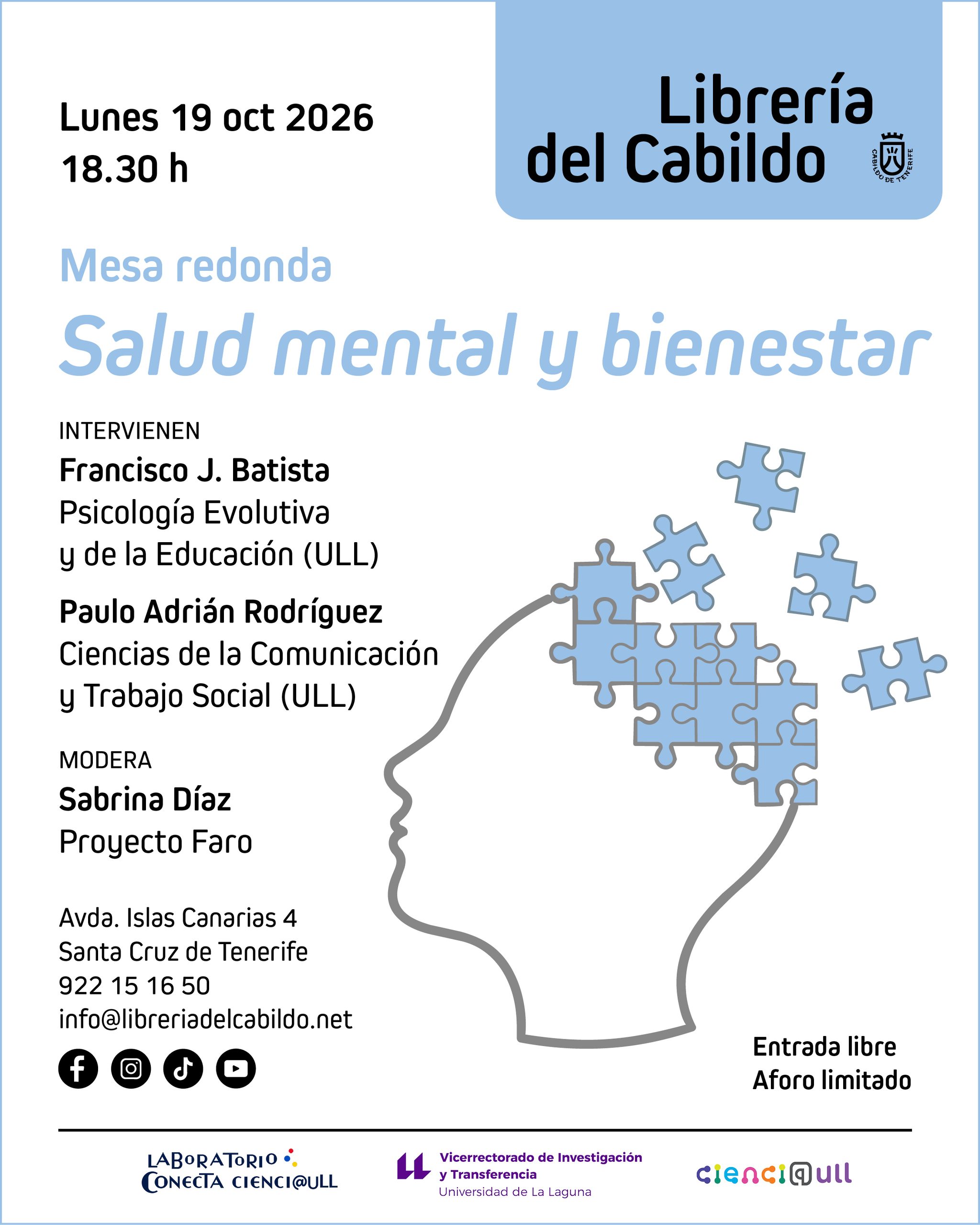 La Librería del Cabildo abre un espacio de diálogo sobre salud mental y bienestar